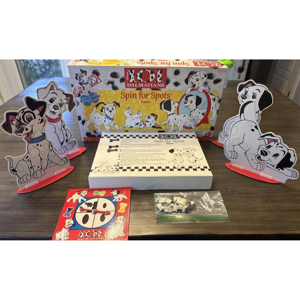 1996 Disney 101 Dalmatians Spin for Spots Mattel Board Game Vintage COMPLETE